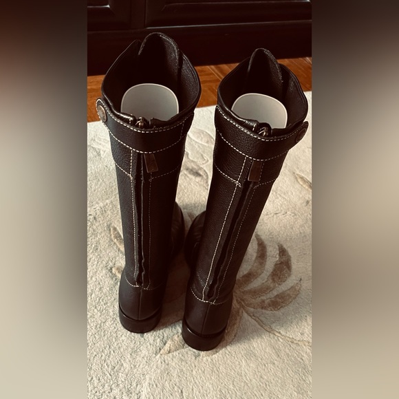 BCBGMAXAZRIA Black Leather Combat/Aviator Boots Size 8, resoled and shined. - Picture 2 of 4